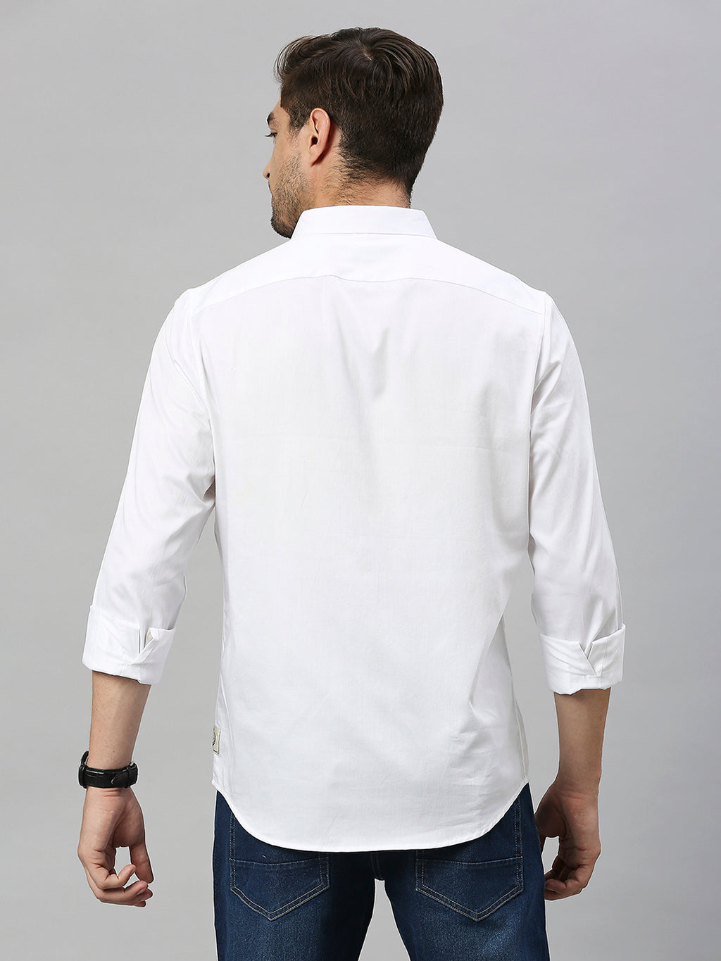 Thomas Scott Men Classic Slim Fit Spread Collar Casual Shirt