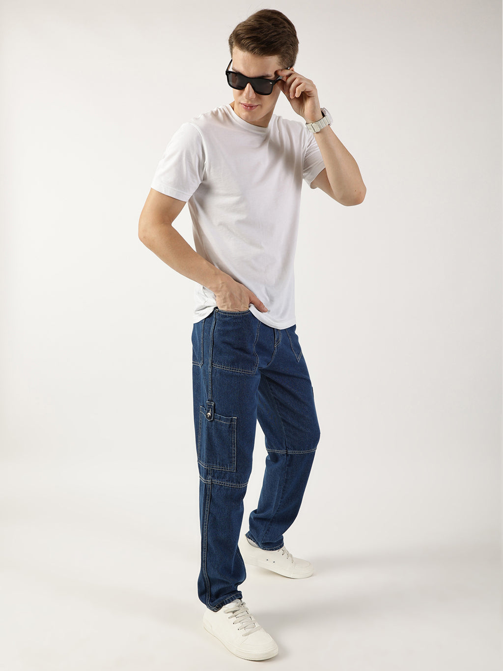 Thomas Scott Men MidBlue Loose Relaxed Fit Jeans