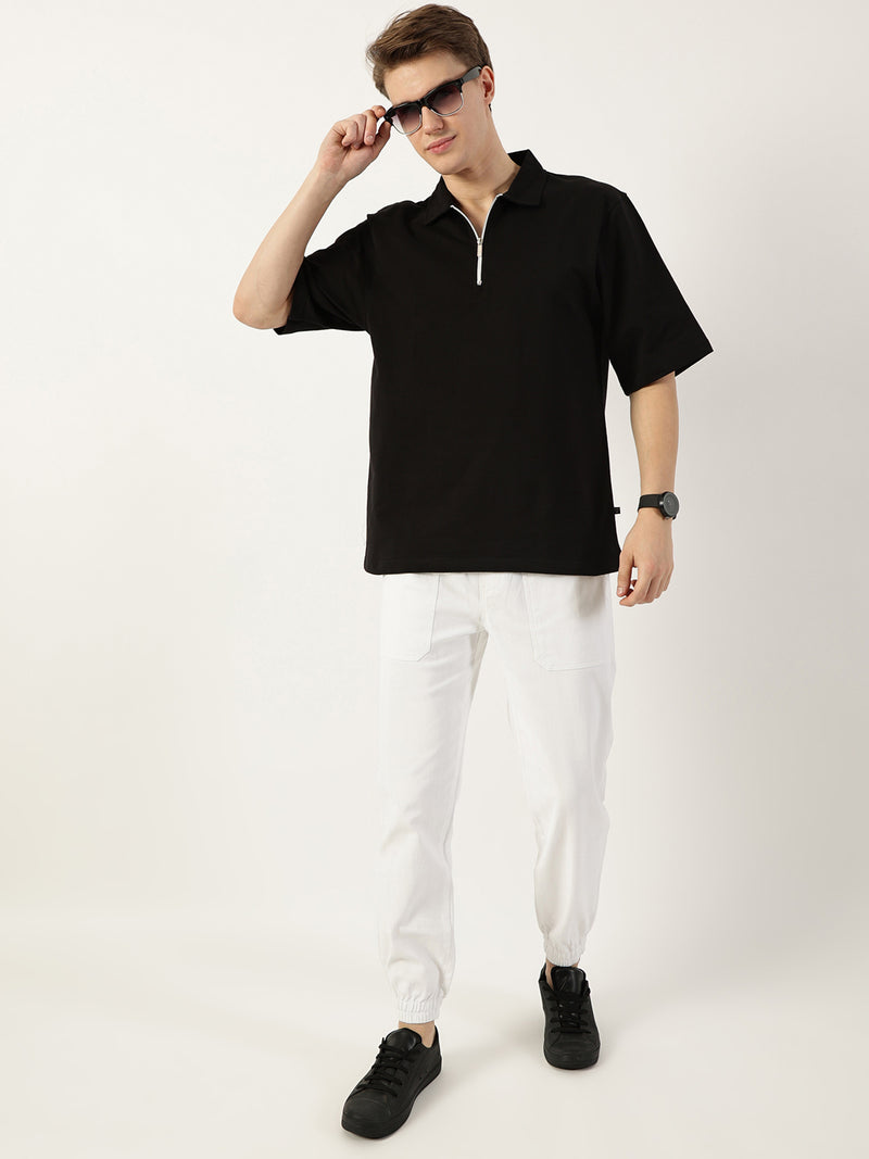 Thomas Scott Men White Smart Easy Wash Joggers Trousers