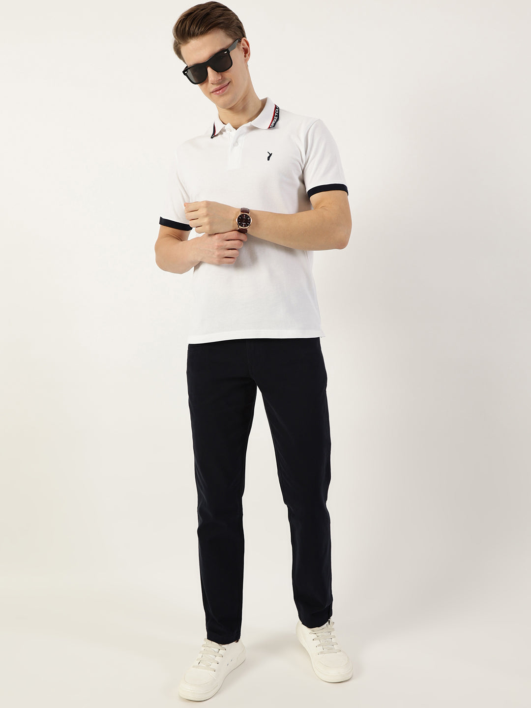 Thomas Scott Men Navy Smart Easy Wash Chinos Trousers