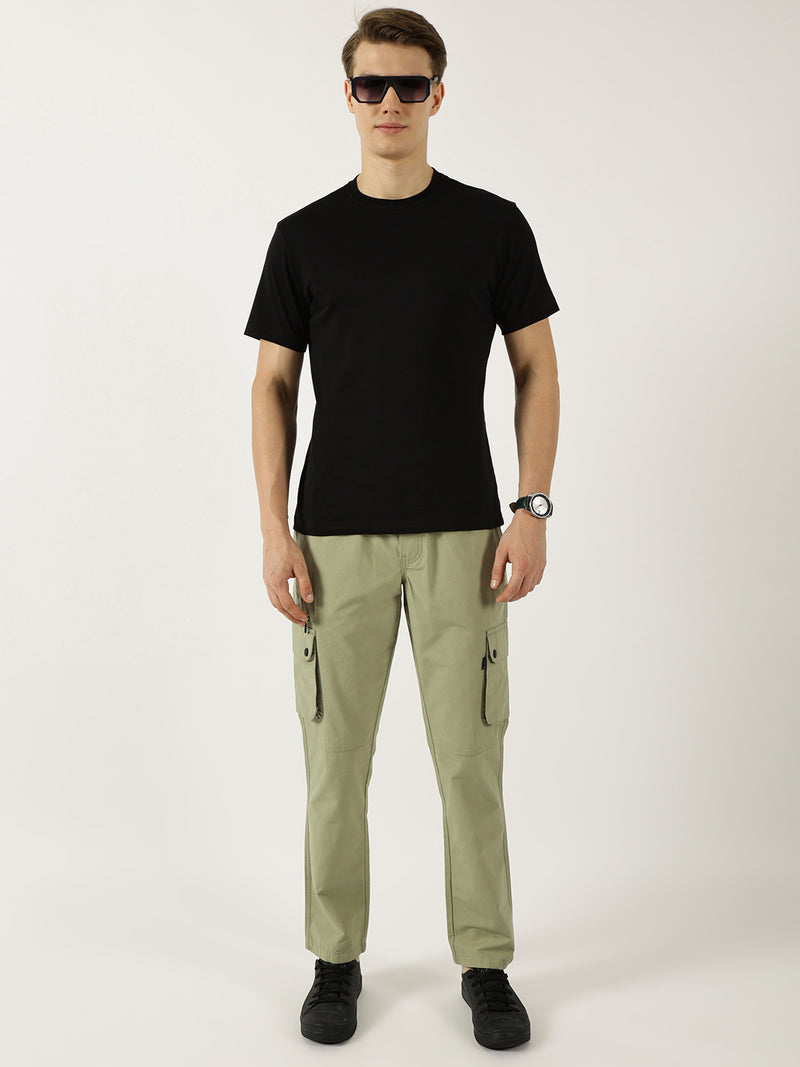 Thomas Scott Men Pista Smart Regular Fit Mid-Rise Easy Wash Cotton Cargos