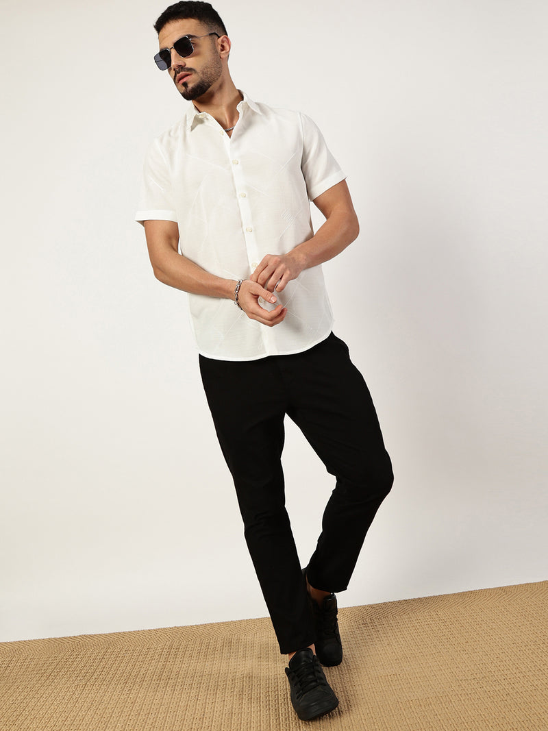 Thomas Scott Men Premium Slim Fit Opaque Casual Shirt