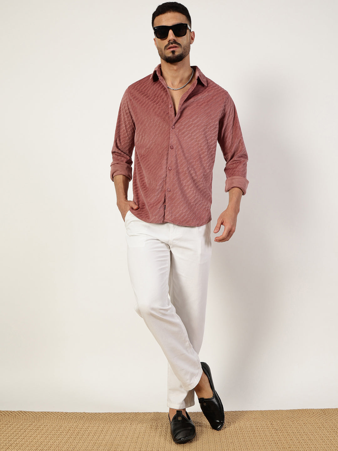Thomas Scott Men Premium Slim Fit Opaque Casual Shirt