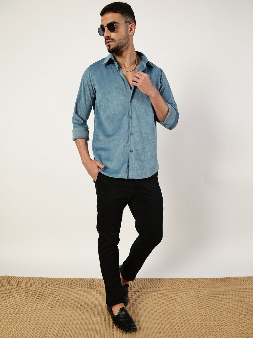 Thomas Scott Men Premium Slim Fit Opaque Casual Shirt