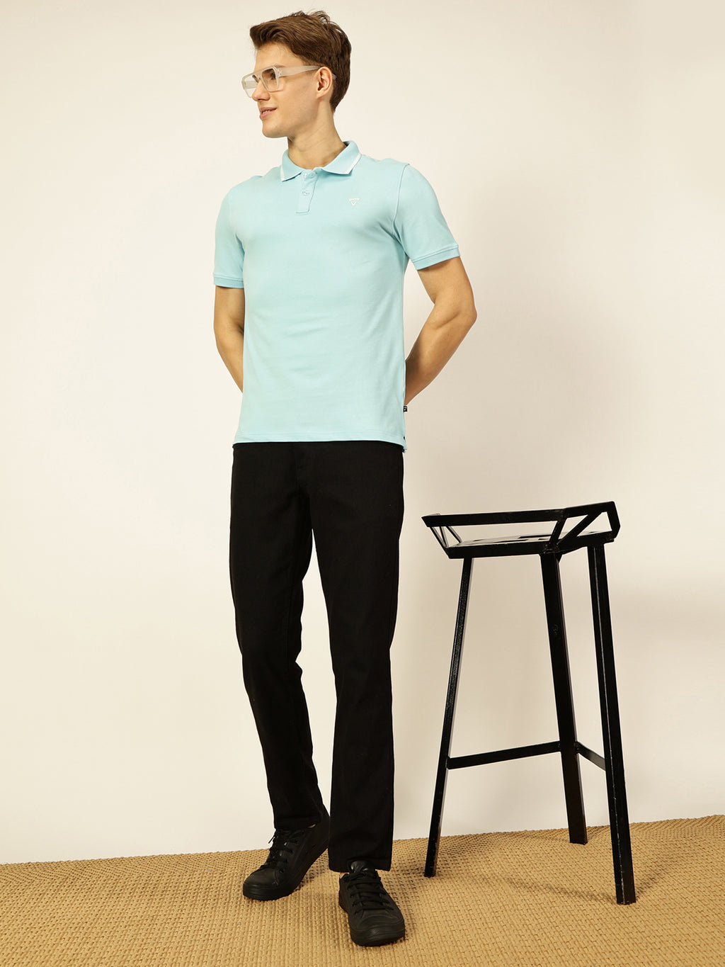 Thomas Scott Men Blue Regular Fit Polo Tshirt - S
