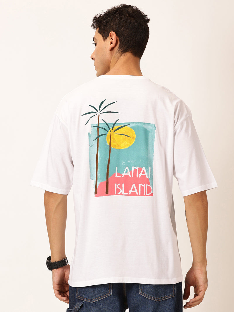 Thomas Scott Men Round Neck Typography Printed Short Sleeves Cotton Oversized T-shirt