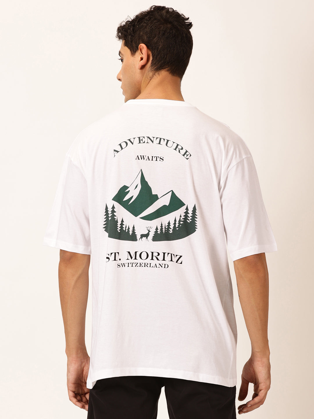 Thomas Scott Men Round Neck Typography Cotton Oversized T-shirt