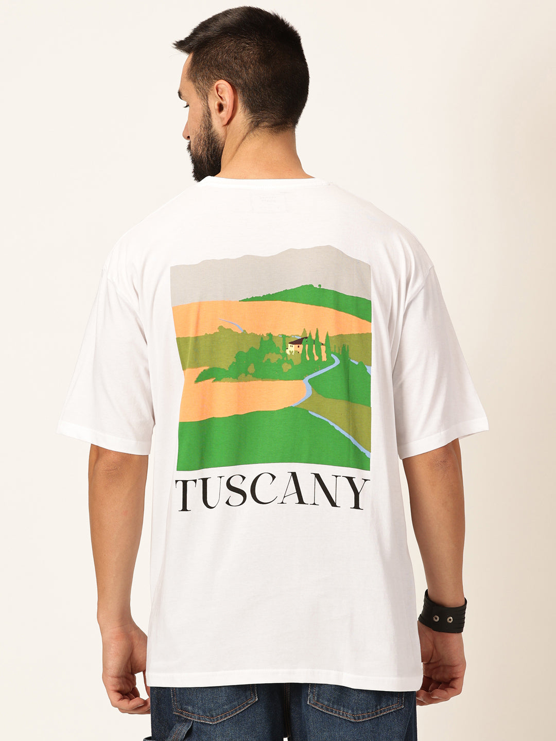 Thomas Scott Men Graphic Printed Bio Finish Pure Cotton Oversized T-shirt