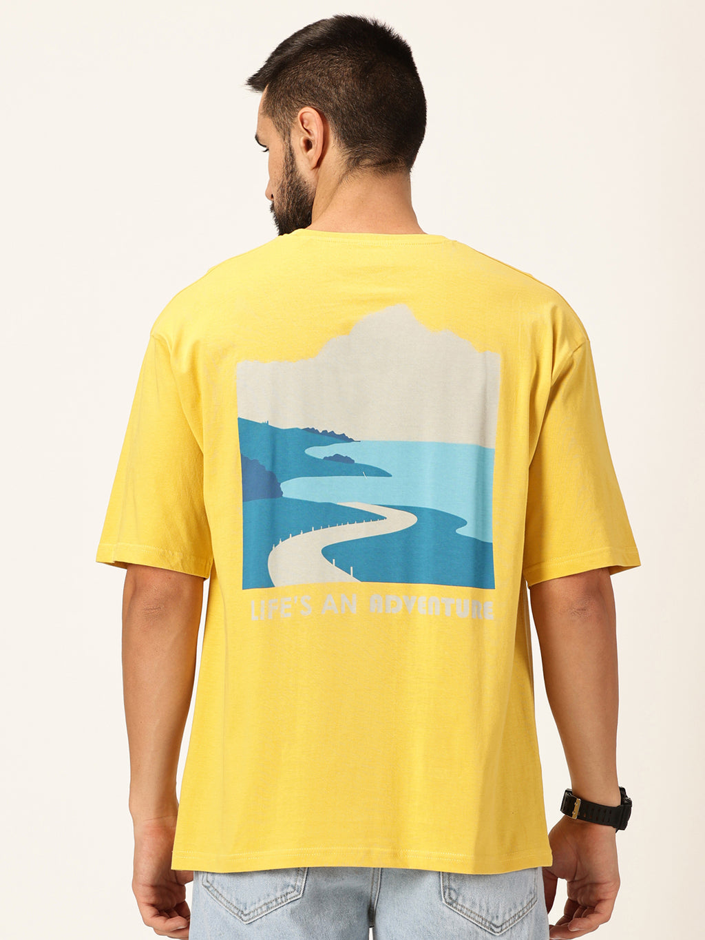 Thomas Scott Men Graphic Printed Bio Finish Pure Cotton Oversized T-shirt