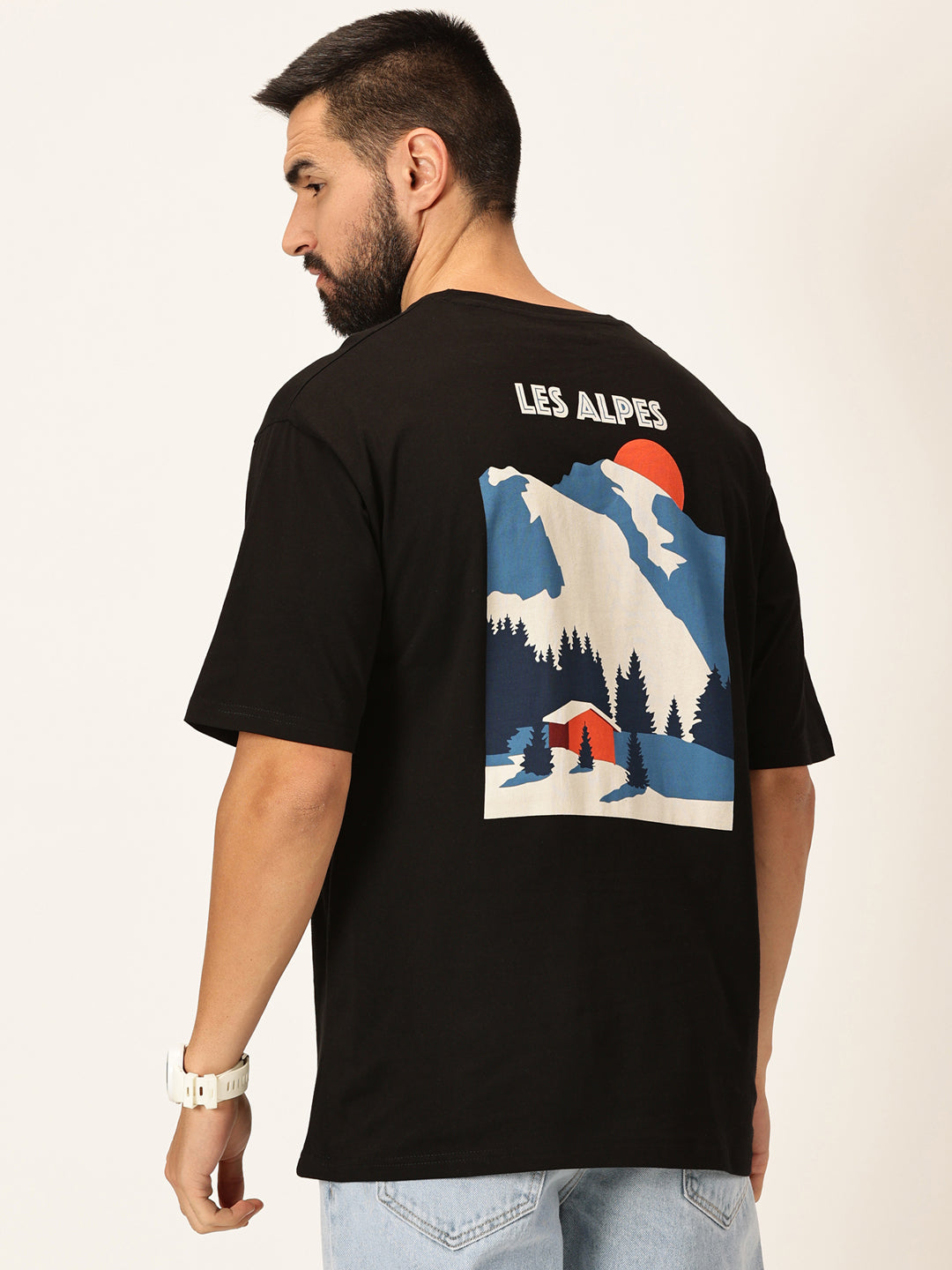 Thomas Scott Men Graphic Printed Bio Finish Pure Cotton Oversized T-shirt