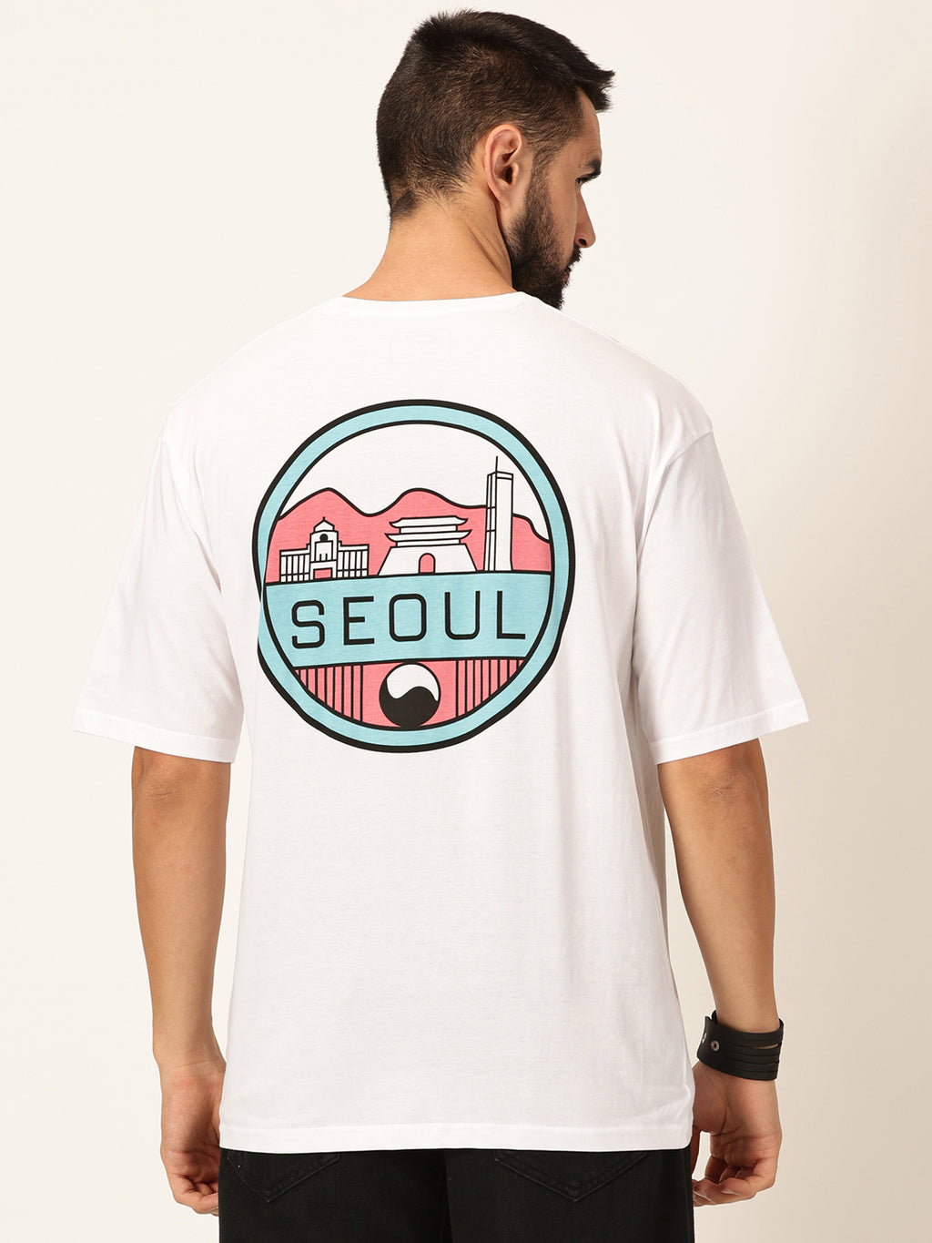 Thomas Scott Men Graphic Printed Bio Finish Pure Cotton Oversized T-shirt