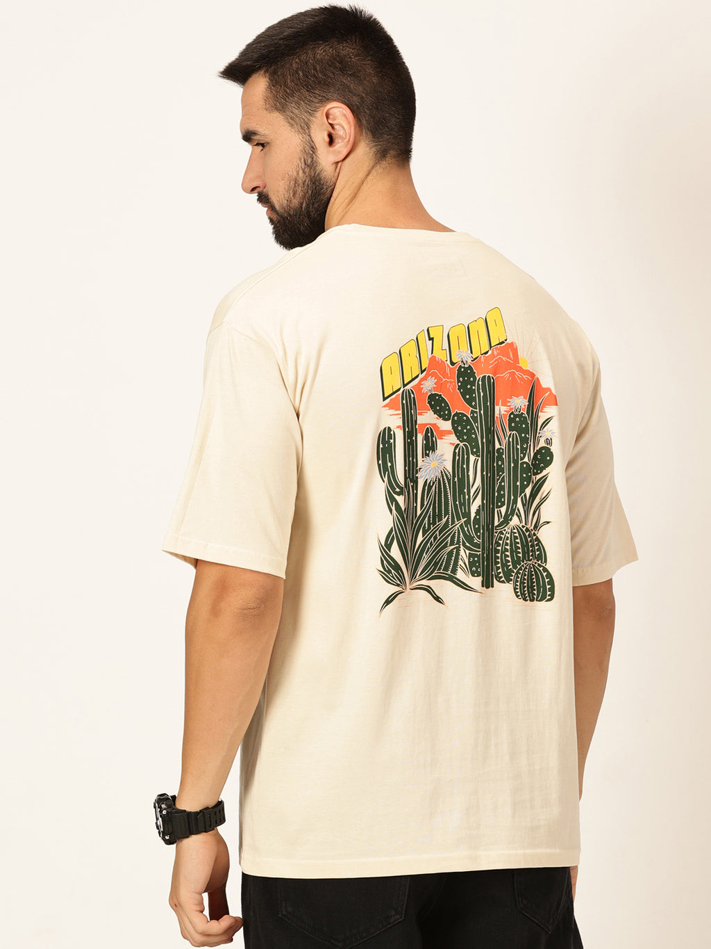 Thomas Scott Men Oversized Graphic Printed Cotton Bio Finish T-shirt