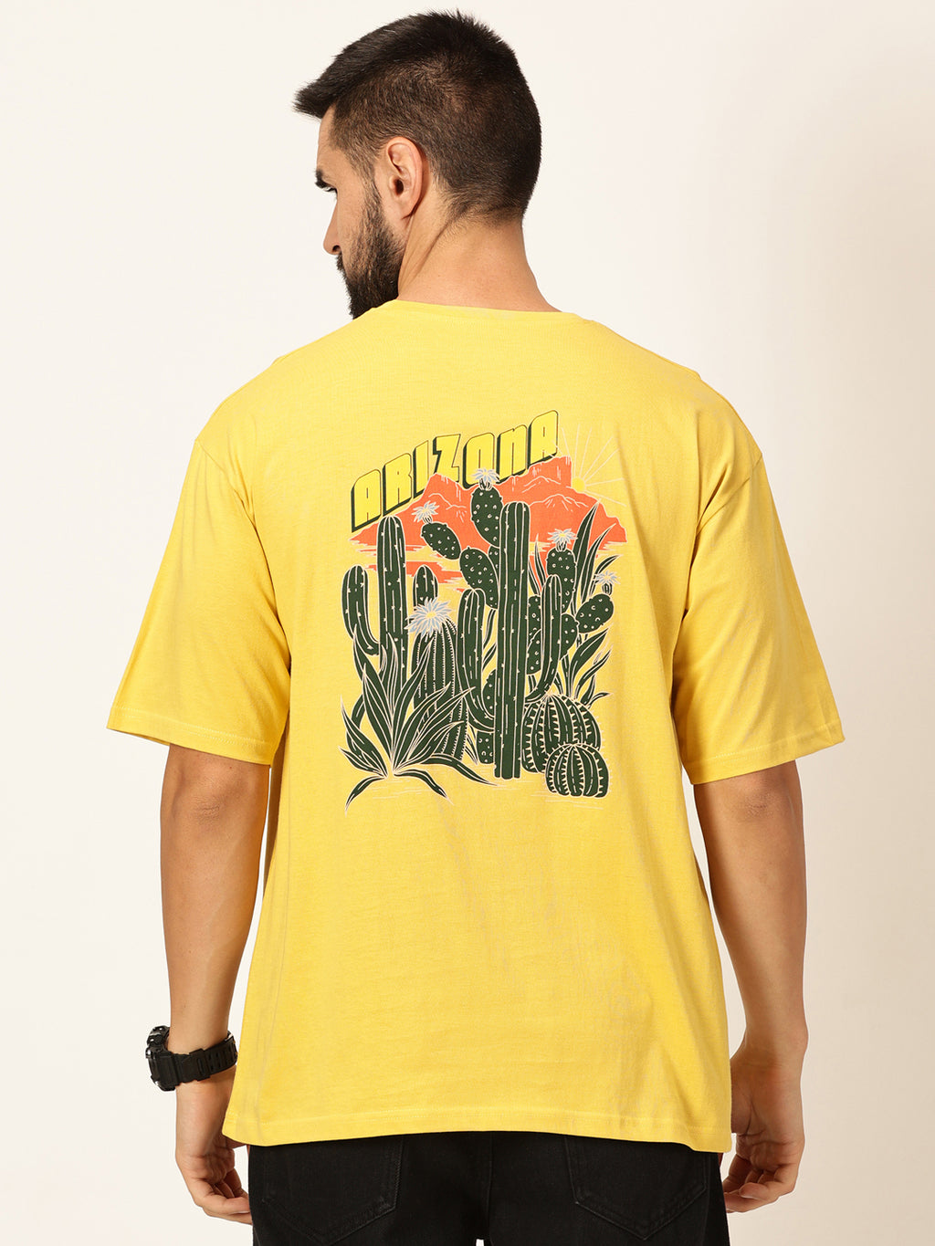 Thomas Scott Men Oversized Graphic Printed Bio Finish Cotton T-shirt