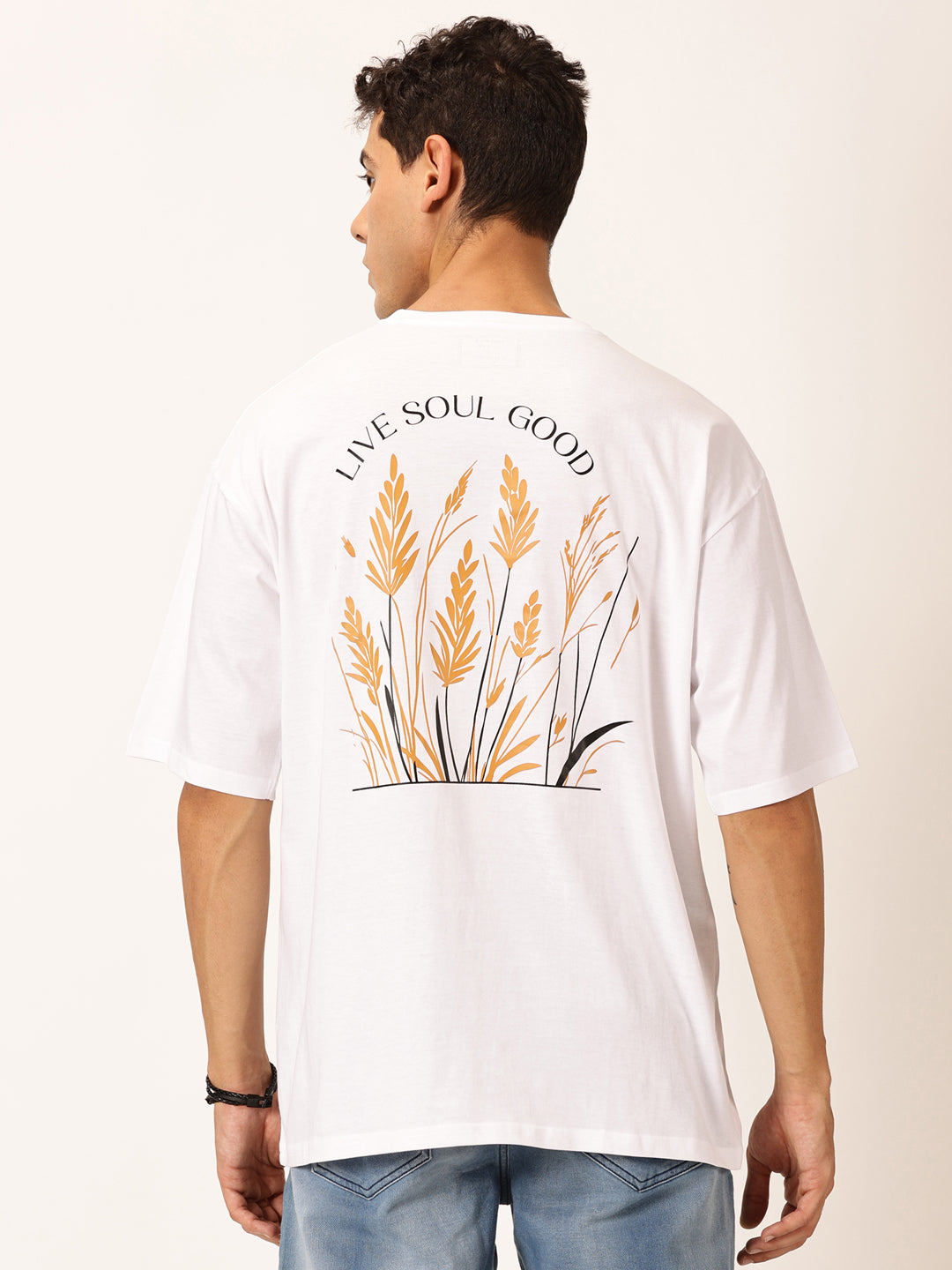 Thomas Scott Men Round Neck Printed Cotton Oversized T-shirt