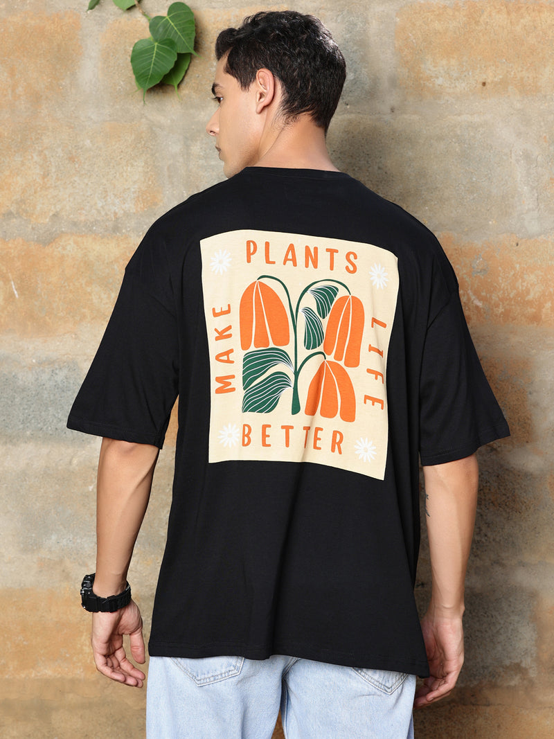 Thomas Scott Men Graphic Printed Drop-Shoulder Sleeves Oversized Pure Cotton T-shirt