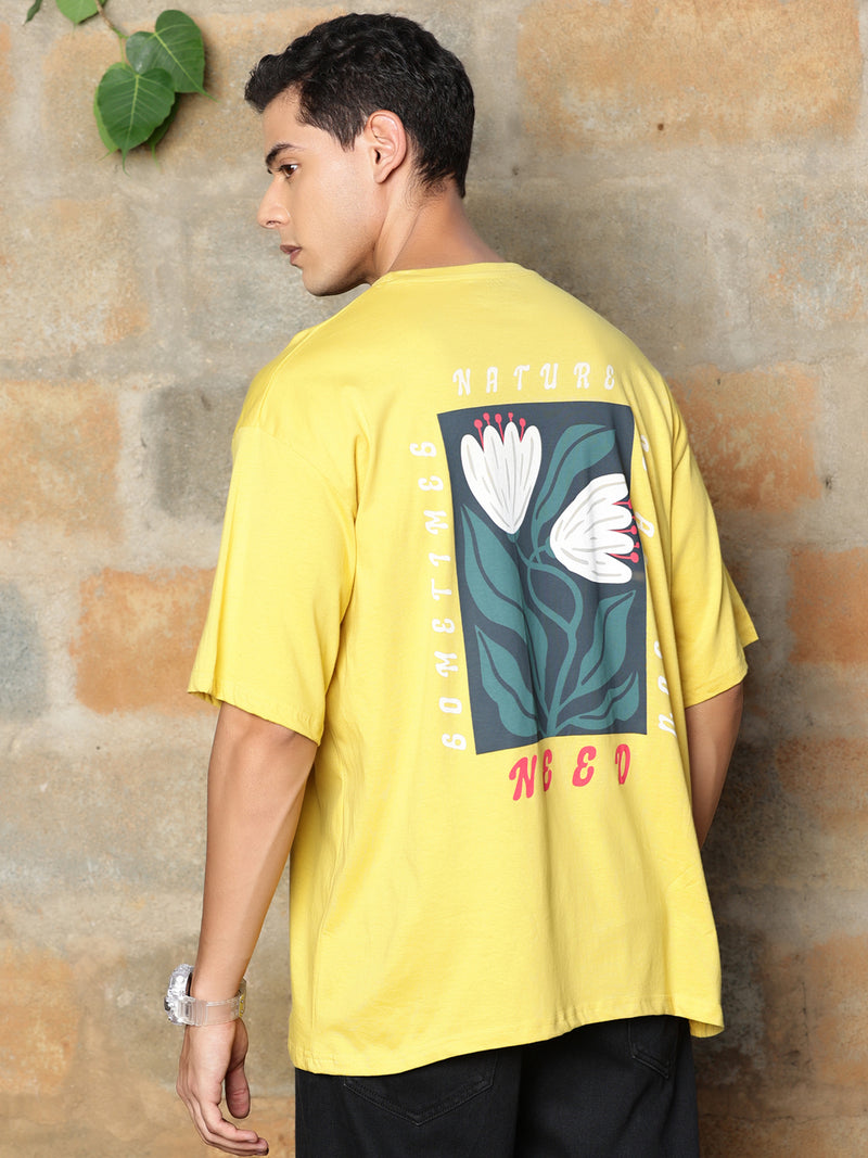 Thomas Scott Men Graphic Printed Drop-Shoulder Sleeves Oversized Pure Cotton T-shirt