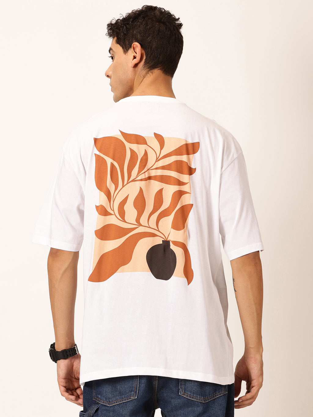 Thomas Scott Men Round Neck Typography Printed Cotton Oversized T-shirt