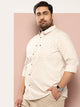 Thomas Scott Men Beige Plus Size Premium Casual Shirt