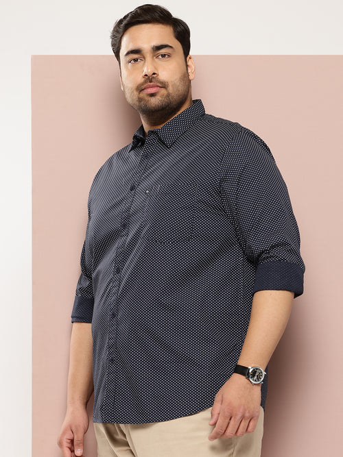 Thomas Scott Men DarkBlue Plus Size Premium Casual Shirt