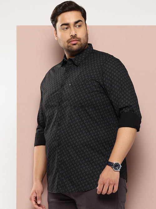 Thomas Scott Men Grey Plus Size Premium Casual Shirt