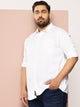 White Plus Size Premium Pure Cotton Casual Shirt For Men