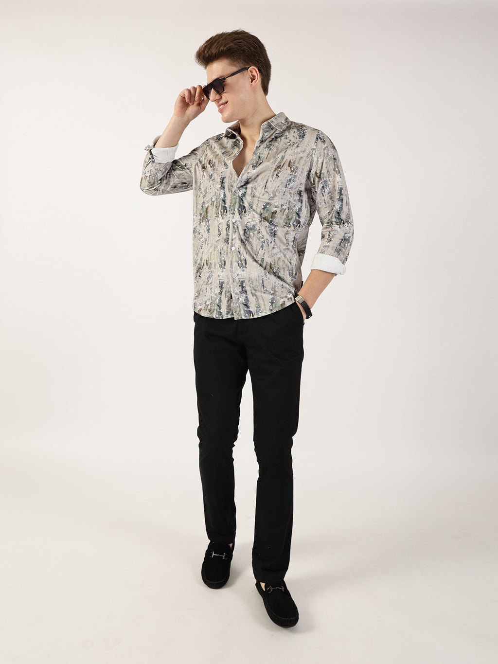 Thomas Scott Men Pista Premium Abstract Printed Casual Shirt