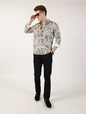 Thomas Scott Men Pista Premium Abstract Printed Casual Shirt
