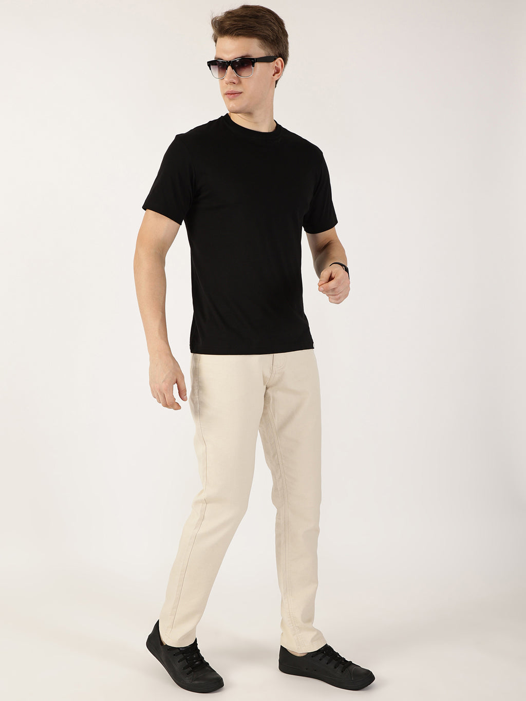Thomas Scott Men Fawn Smart Regular Fit Chinos Trousers