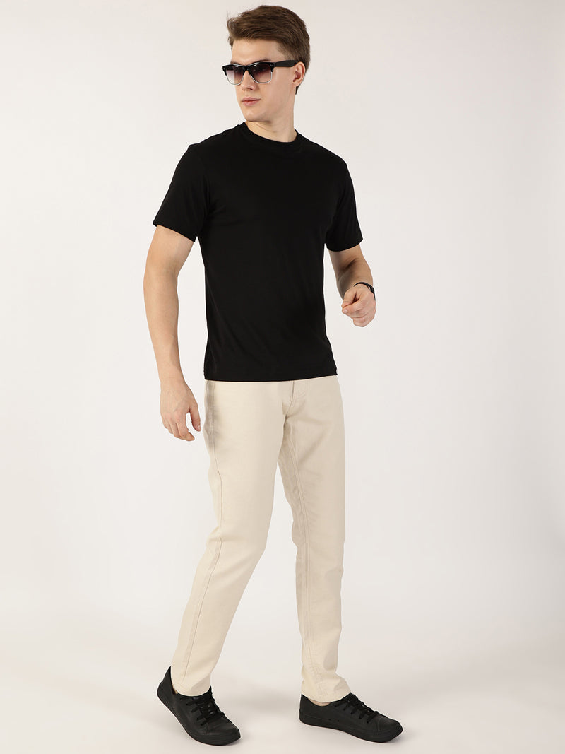 Thomas Scott Men Fawn Smart Regular Fit Chinos Trousers