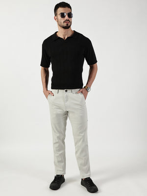 Grey Smart Regular Fit Chino Trousers