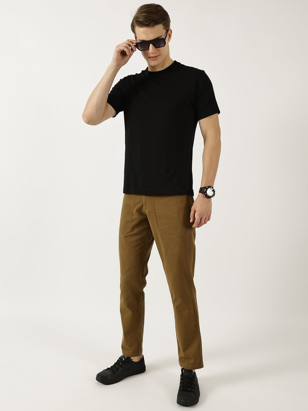 Thomas Scott Men Brown Mid-Rise Straight Fit Woven Trousers