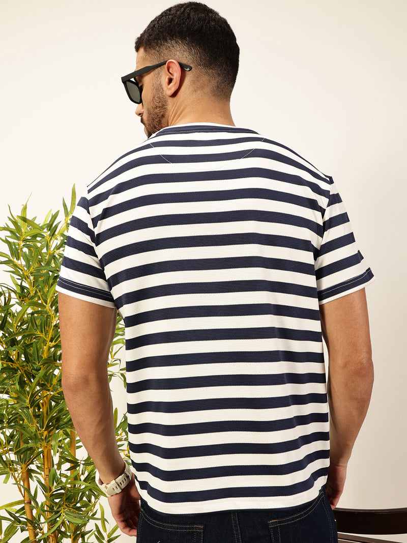 Thomas Scott Men NavyBlue Regular Fit Short Sleeves Round Neck Knitted T-shirt