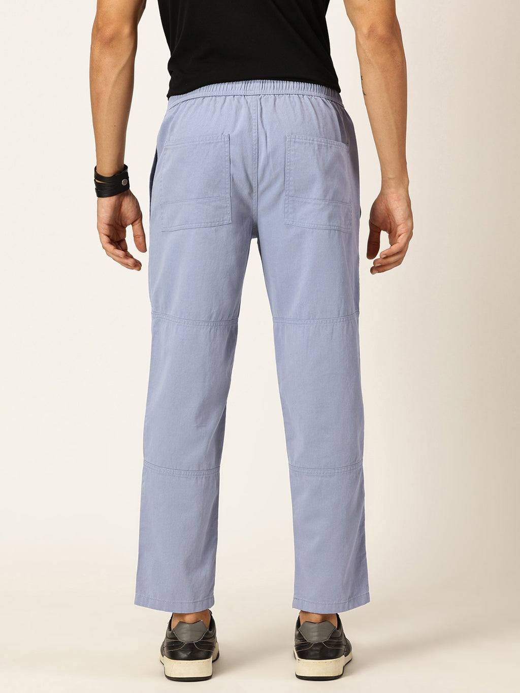 Thomas Scott Men Relaxed Loose Fit Mid-Rise Pure Cotton Easy Wash Trousers
