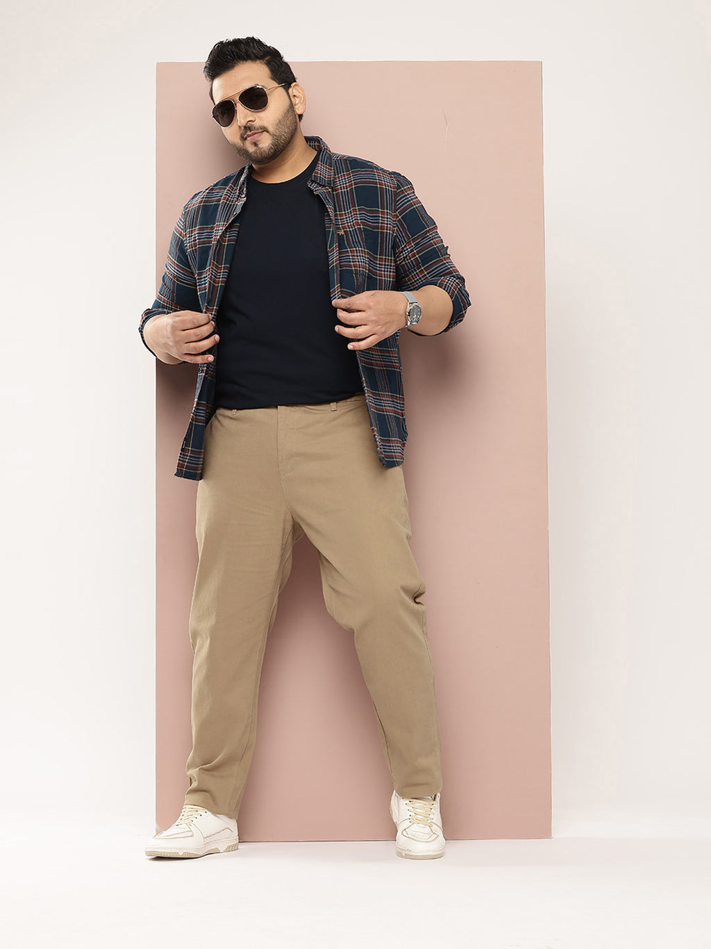 Thomas Scott Men Plus Size Smart Easy Wash Pure Cotton Chinos Trousers