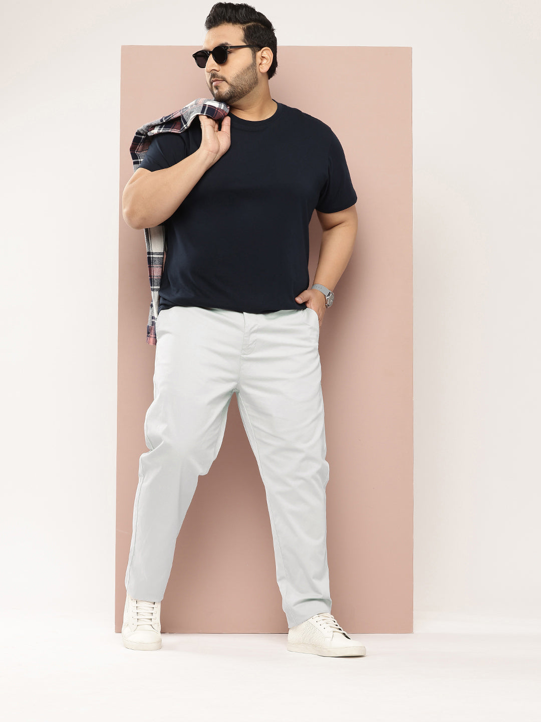 Thomas Scott Men Plus Size Smart Easy Wash Pure Cotton Chinos Trousers