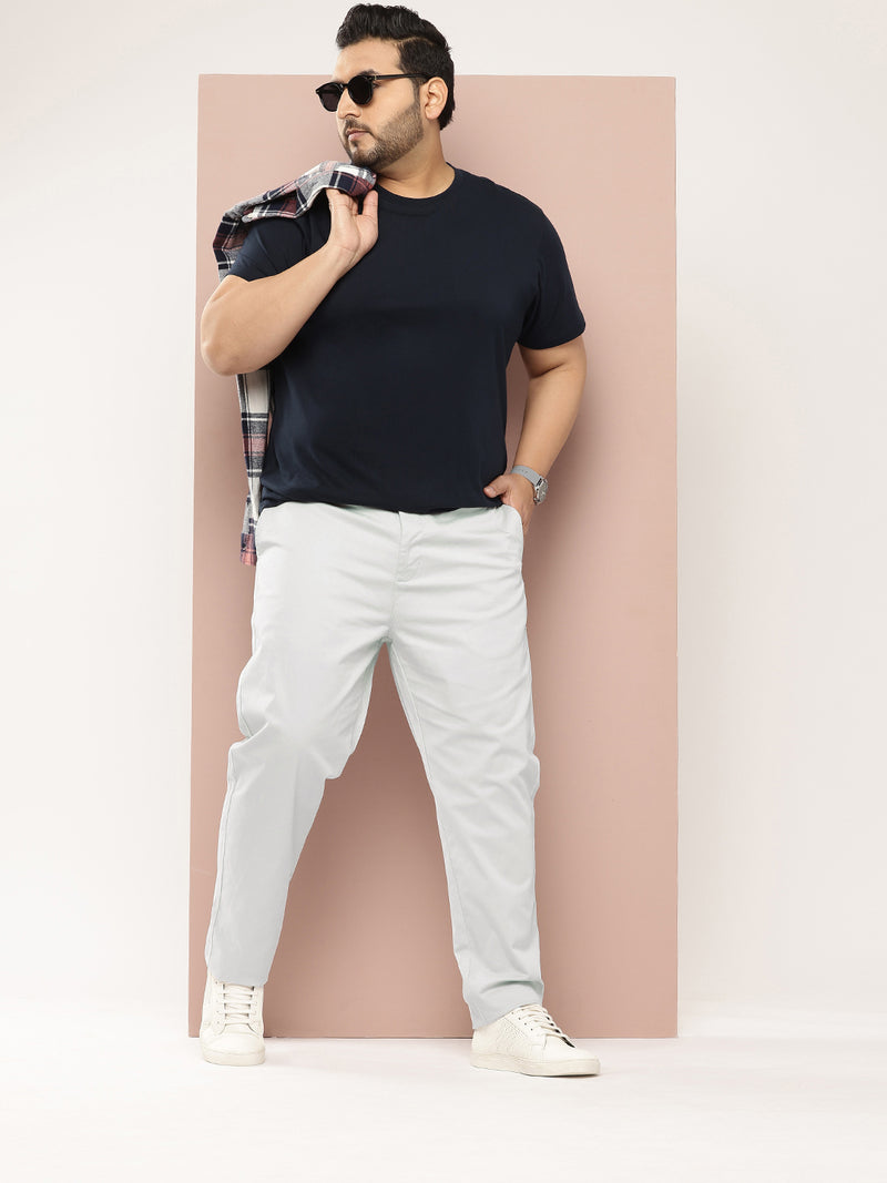 Thomas Scott Men Plus Size Smart Easy Wash Pure Cotton Chinos Trousers