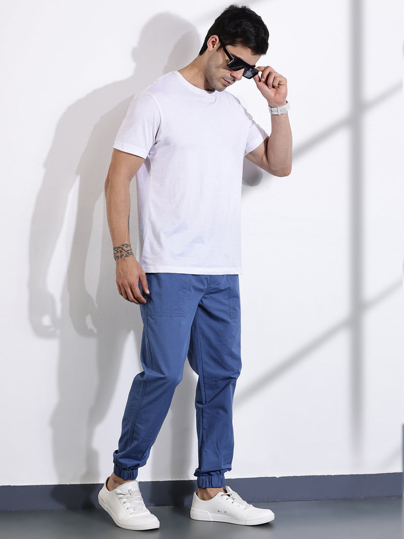 Thomas Scott Men Blue Classic Slim Fit Joggers