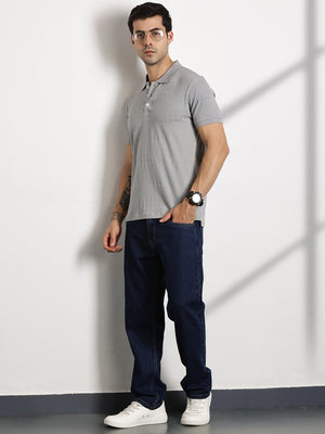 Thomas Scott Men Grey Polo Collar T-shirt