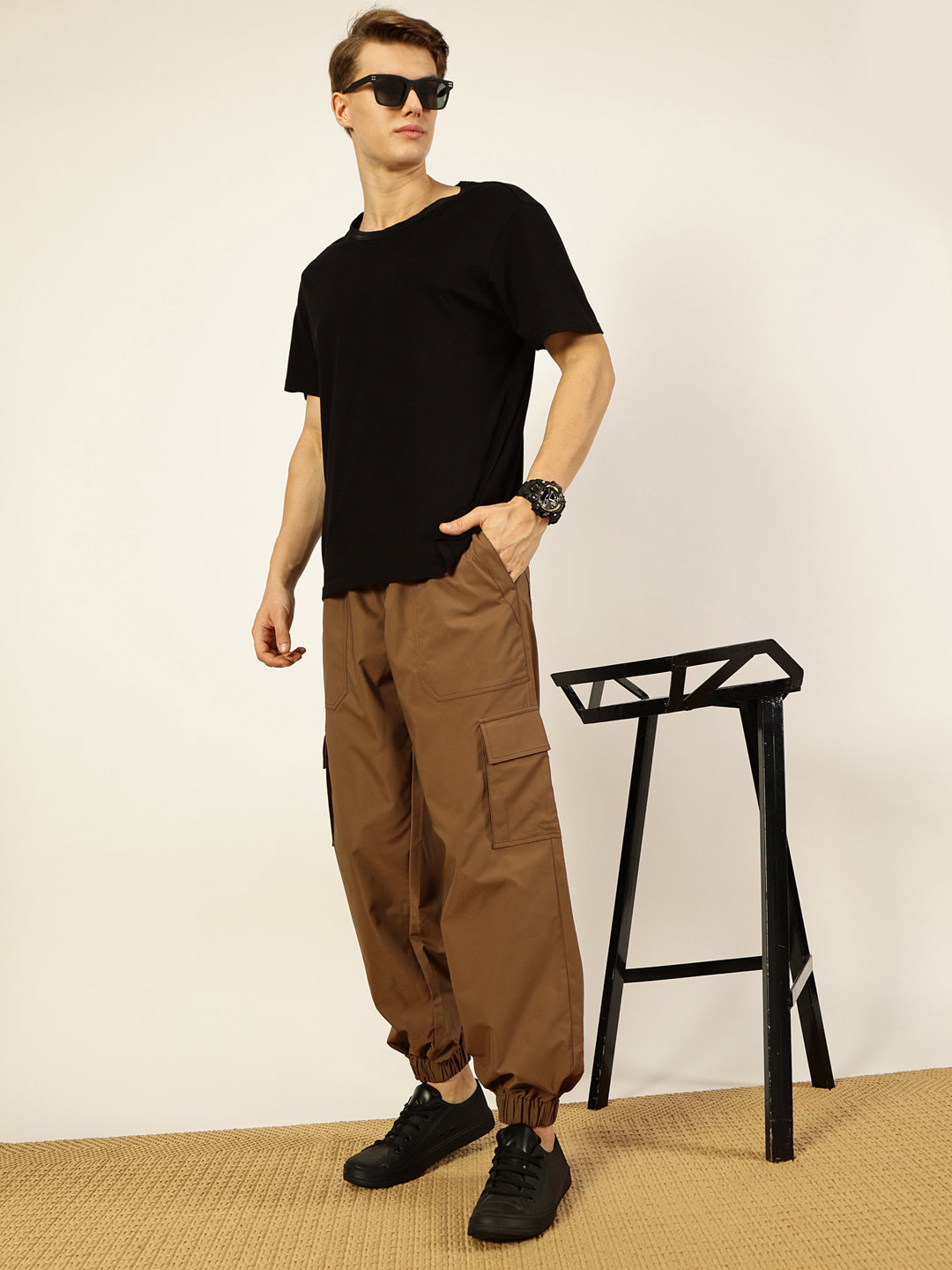Thomas Scott Men Smart Loose Fit Easy Wash Jogger Trousers