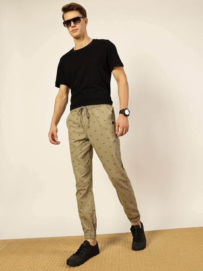 Thomas Scott Men Printed Smart Slim Fit Easy Wash Joggers Trousers