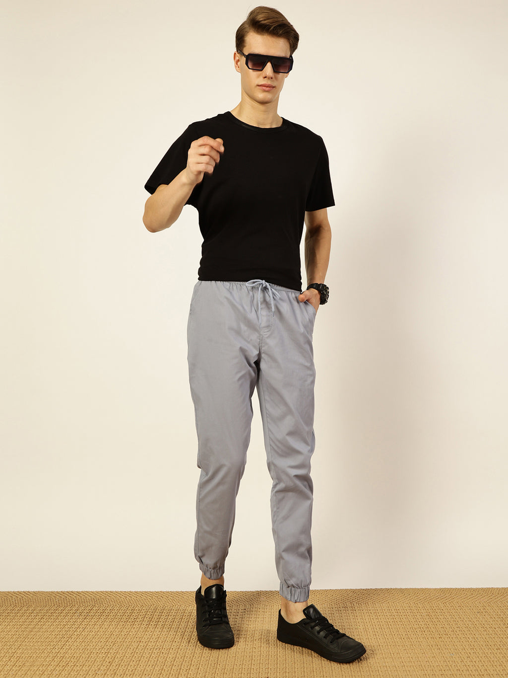 Thomas Scott Men Smart Slim Fit Easy Wash Joggers Trousers