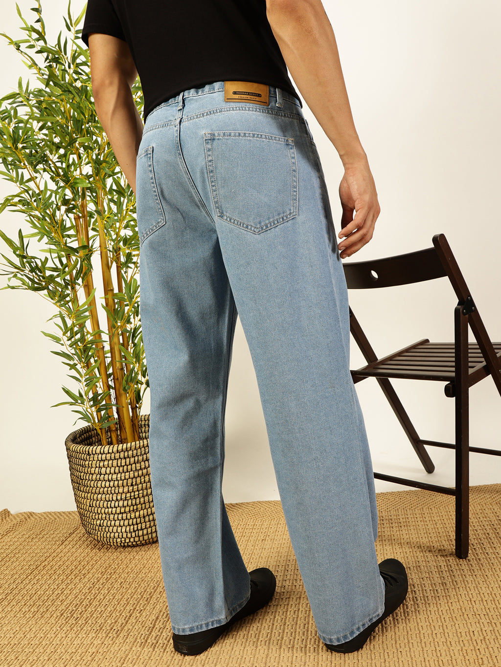 Thomas Scott Men Smart Relaxed Fit Baggy Jeans
