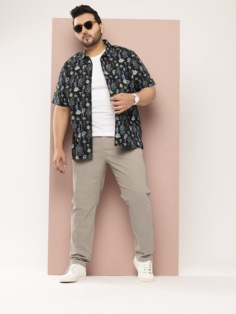 Thomas Scott Men Plus Size Smart Easy Wash Pure Cotton Chinos Trousers