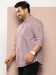 Thomas Scott Men Maroon Plus Size Regular Fit Long Sleeves Gingham Checks Woven Shirt