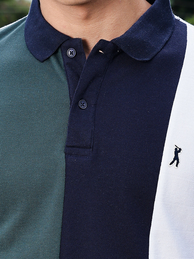 Thomas Scott Men Bottle Green Regular Fit Short Sleeves Polo Collar Knit Tshirt