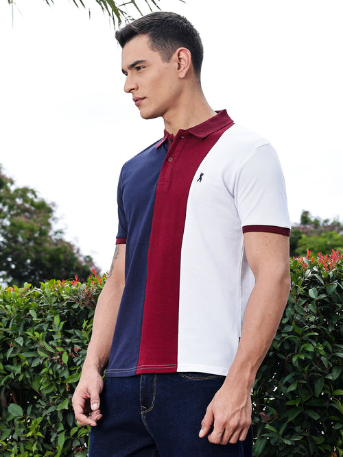 Thomas Scott Men Navy Regular Fit Short Sleeves Polo Collar Knit Tshirt