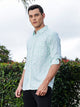 Green Regular Fit Long Sleeves Abstract Printed Pure Cotton Casual Shirt For Men