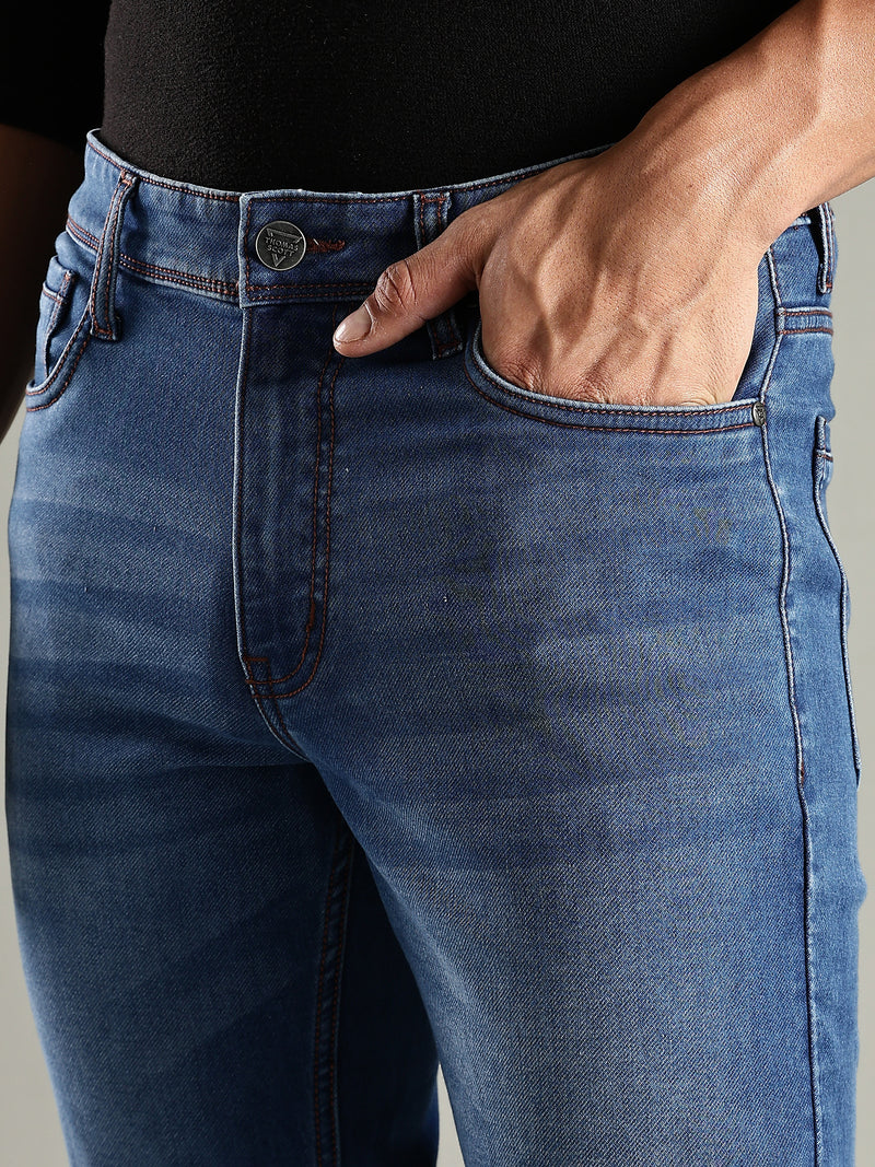 Thomas Scott Men Indigo Mid-Rise Straight Fit Stretchable Jeans