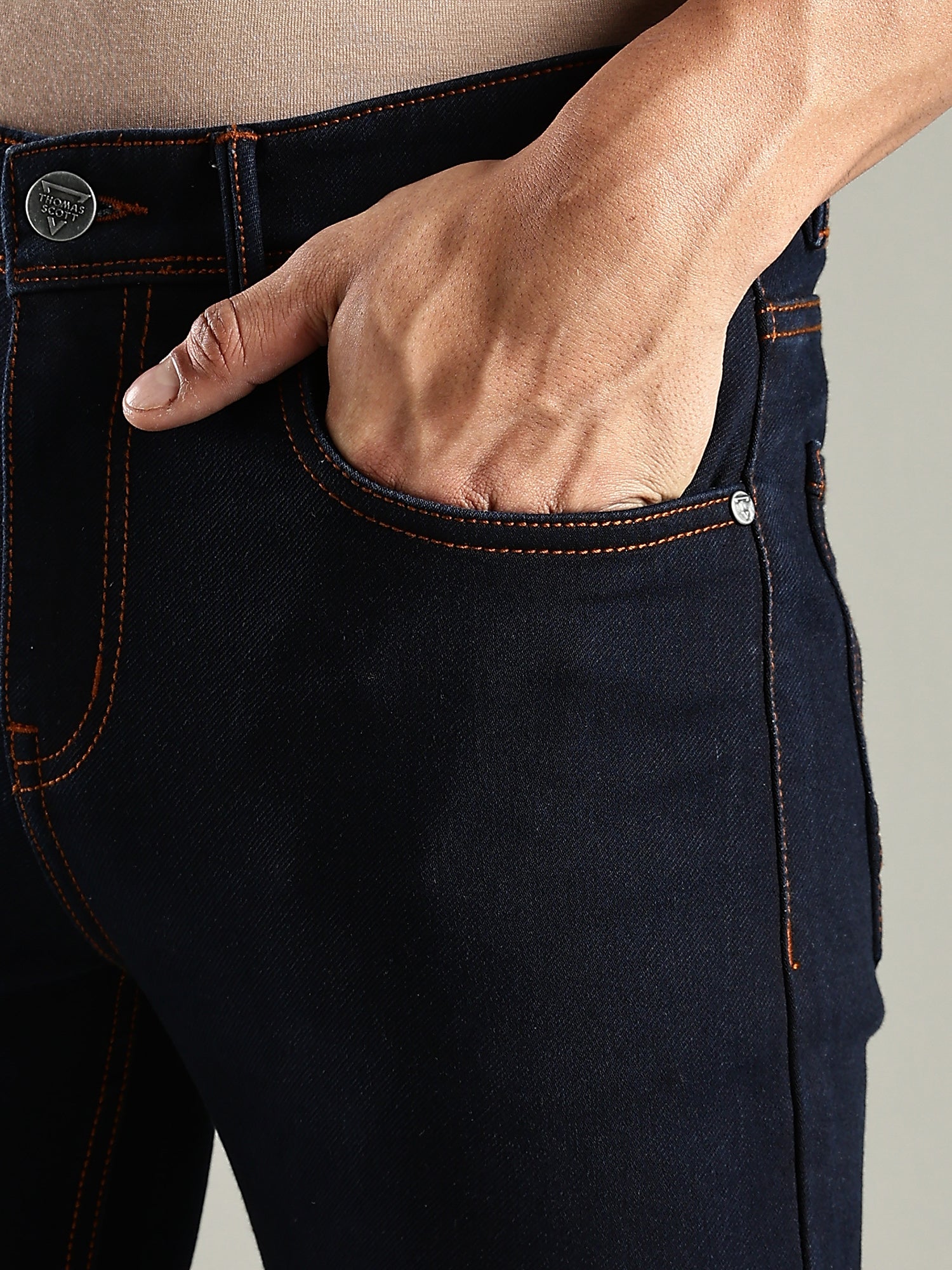 Thomas Scott Men Indigo Mid-Rise Straight Fit Stretchable Jeans