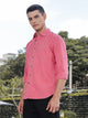 Thomas Scott Men Red Slim Fit Long Sleeves Spread Collar Filafil Casual Shirt